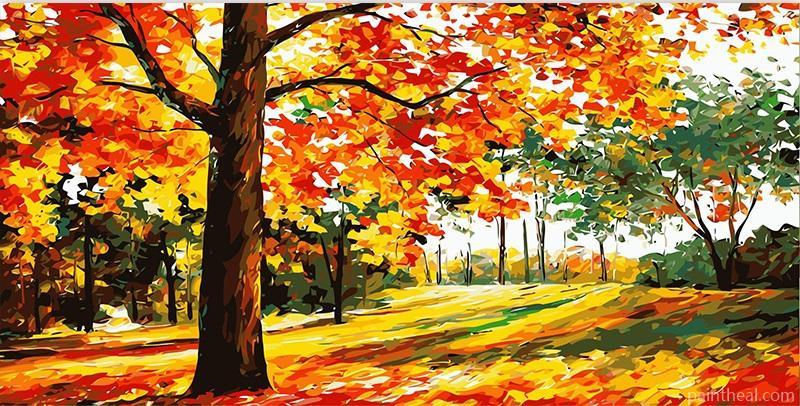 Autumn Fall Tree Painting By Numbers Kits