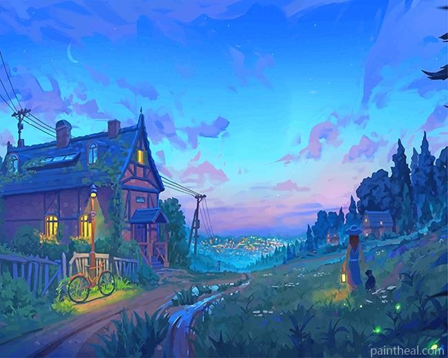 Girl Enjoying The Night Painting By Numbers Kits
