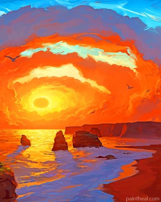 Fantasy Sunset Landscape Painting By Numbers Kits