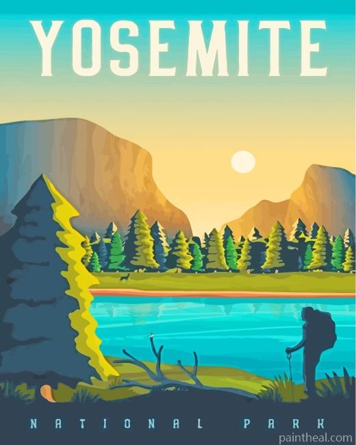 Yosemite National Park Poster Painting By Numbers Kits