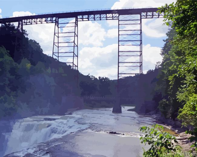 Letchworth Train Bridge Painting By Numbers Kits