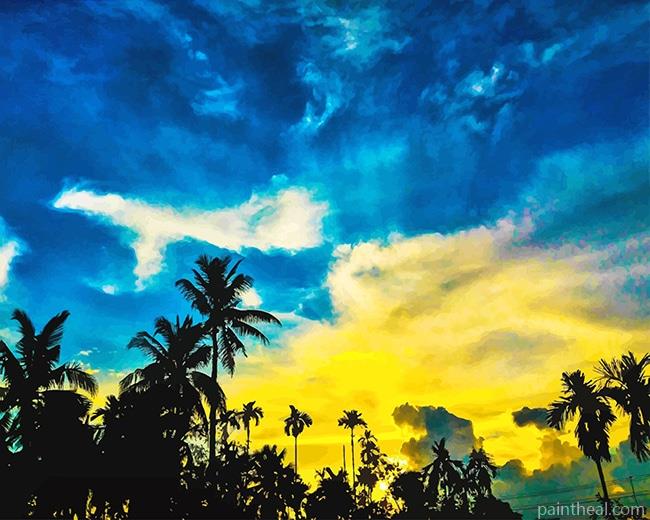 Blue And Yellow Sky Painting By Numbers Kits