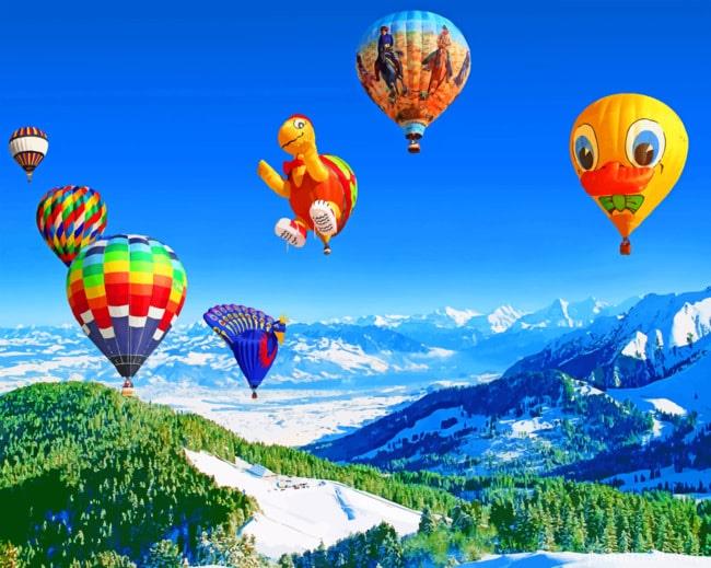 Flying Hot Air Balloons Painting By Numbers Kits