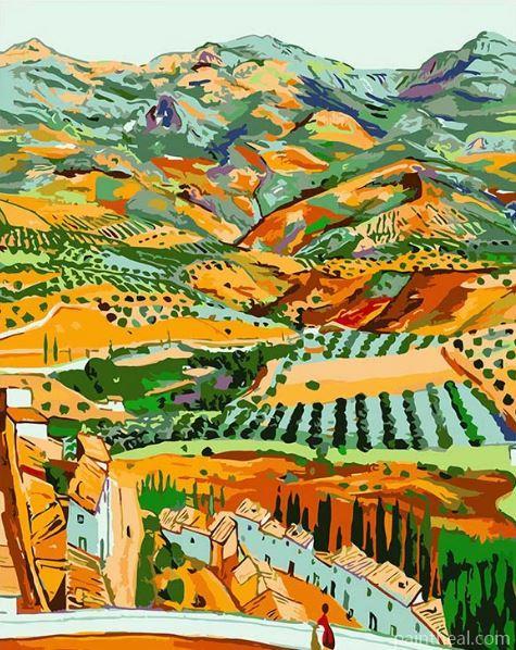 Fields And Mountains Painting By Numbers Kits