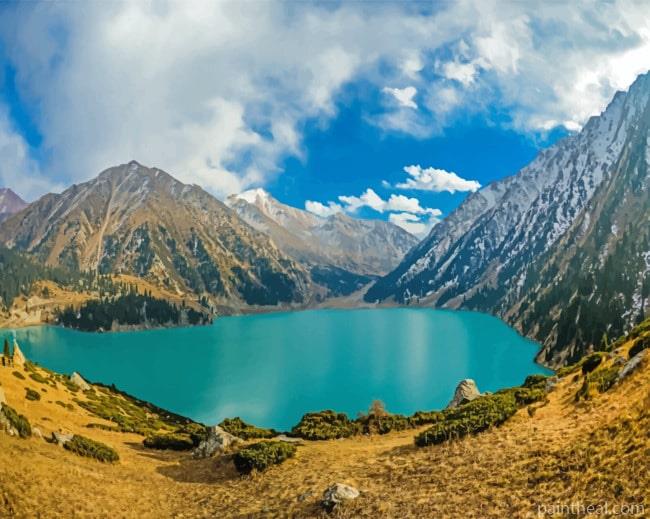 Almaty Lake Painting By Numbers Kits