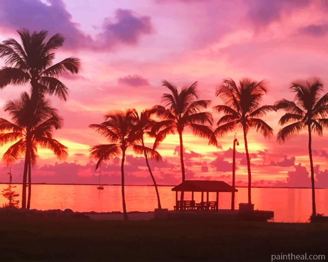 key Largo Florida Sunset Painting By Numbers Kits