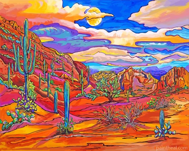 Moon Glow Desert Art Painting By Numbers Kits