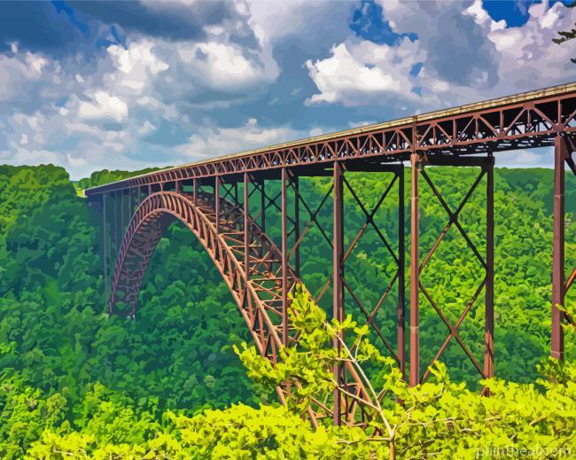 West Virginia New River Gorge Bridge Painting By Numbers Kits