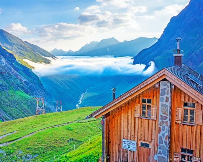 Cabin Refuge In Pitztal Austria Painting By Numbers Kits