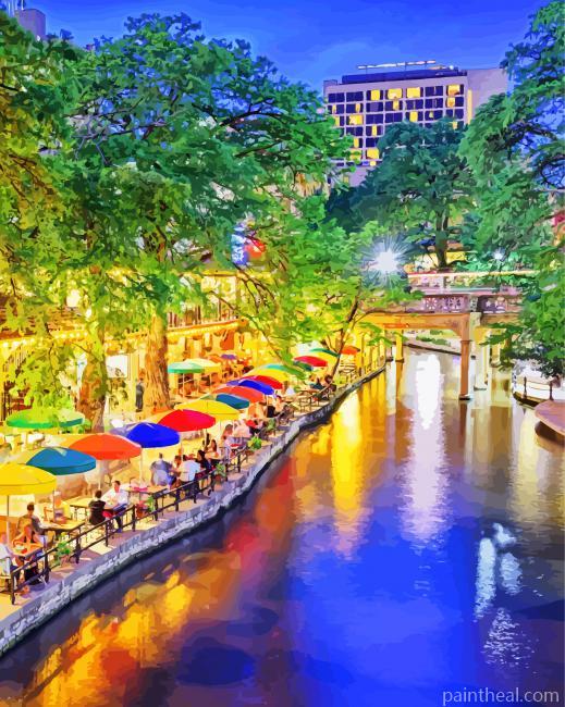 The San Antonio River Walk Painting By Numbers Kits