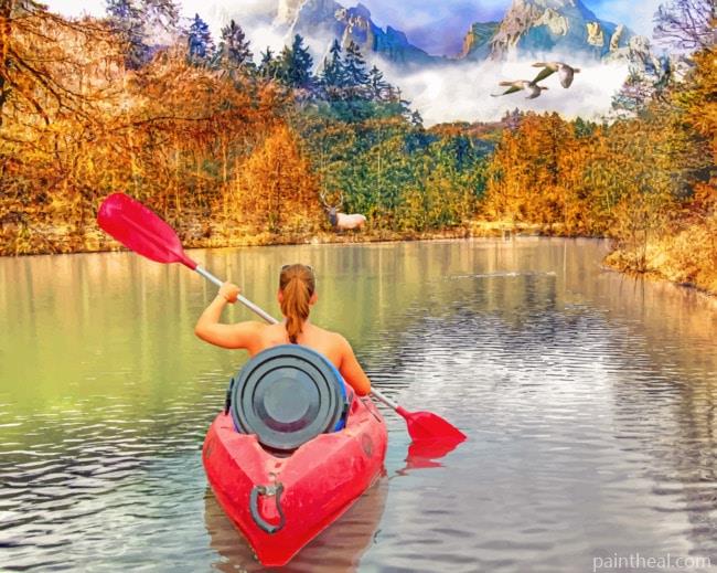 Girl In Canoe Painting By Numbers Kits
