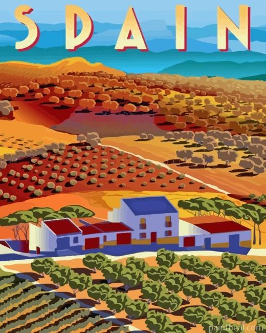 Spain Landscape Poster Painting By Numbers Kits