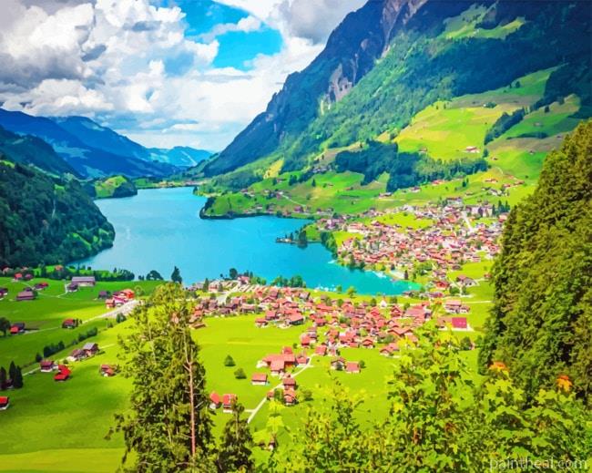 Lake Lungern Painting By Numbers Kits