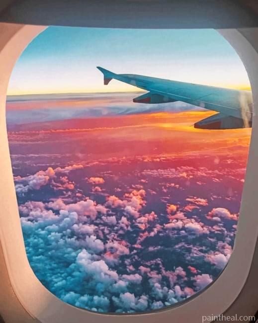 Airplane Clouds View Painting By Numbers Kits