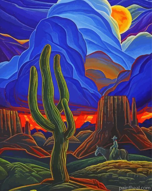 Western Desert William Haskell Painting By Numbers Kits