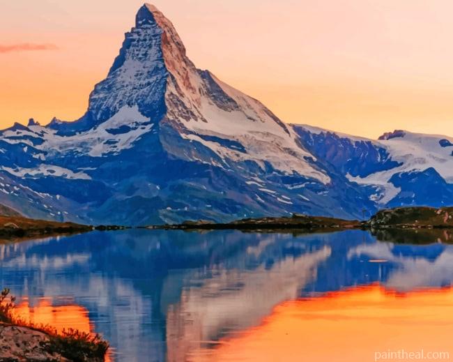 Snowy Matterhorn Mountain Painting By Numbers Kits