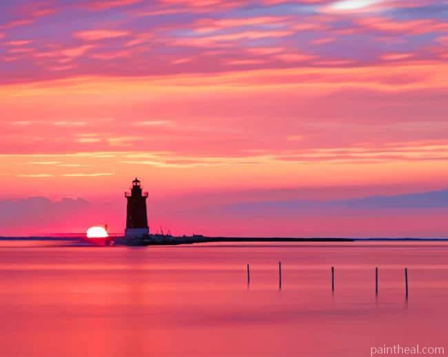 Lighthouse In Delaware Painting By Numbers Kits
