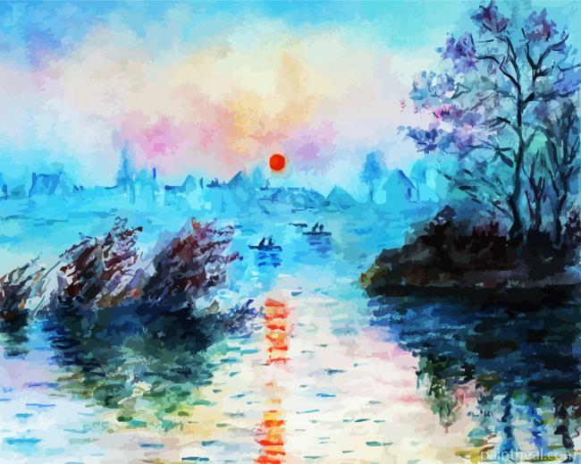 After Claude Monet Sunset Painting By Numbers Kits