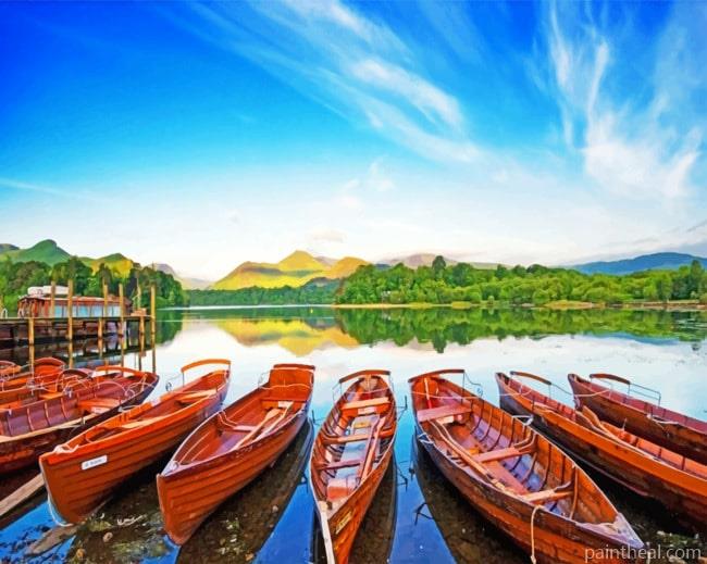 Wooden Boats Painting By Numbers Kits