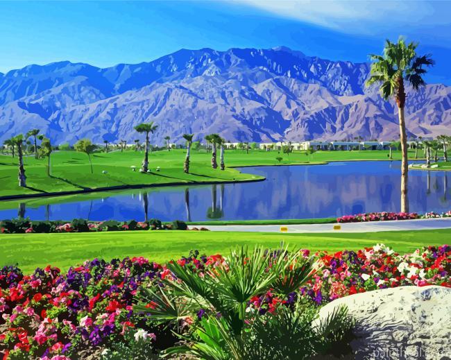 Golf Palm Springs California Painting By Numbers Kits