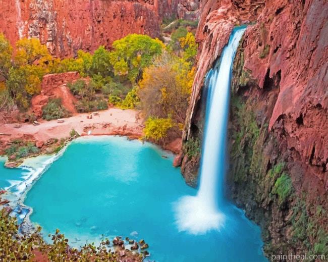 Havasu Waterfall Painting By Numbers Kits