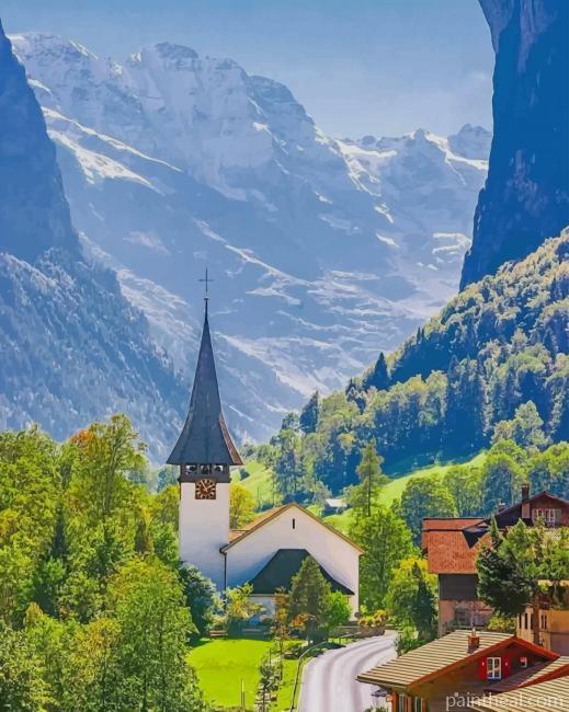 Lauterbrunnen Village Painting By Numbers Kits