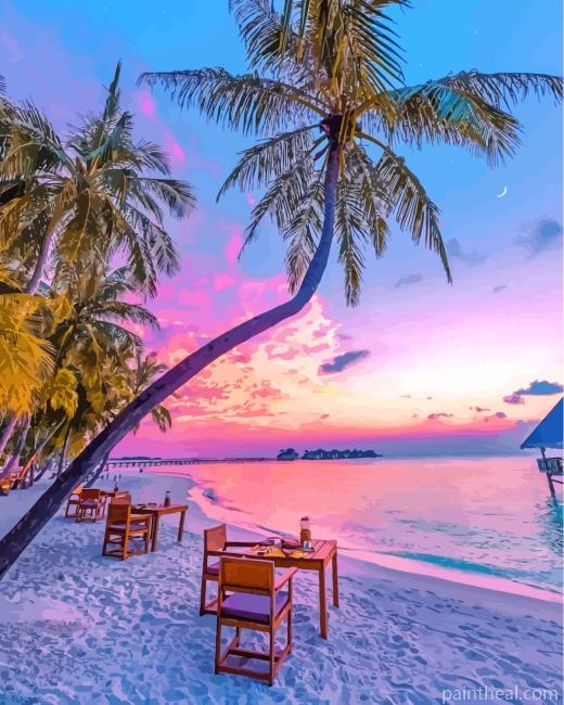 Maldives Sunset Painting By Numbers Kits