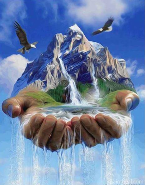 Hands Waterfall Painting By Numbers Kits