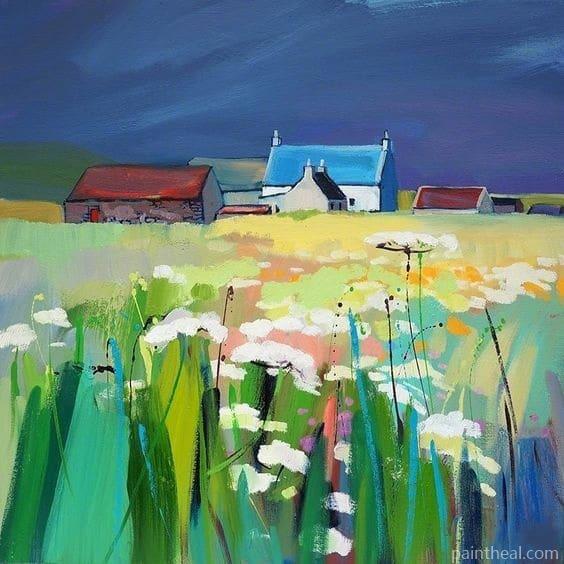 Cottages In Nature Field Painting By Numbers Kits