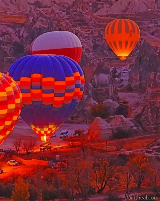 Hot Air Balloon Cappadocia Turkey Painting By Numbers Kits