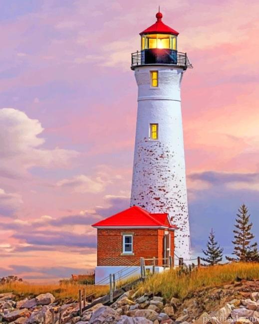 Lighthouse In Michigan Painting By Numbers Kits