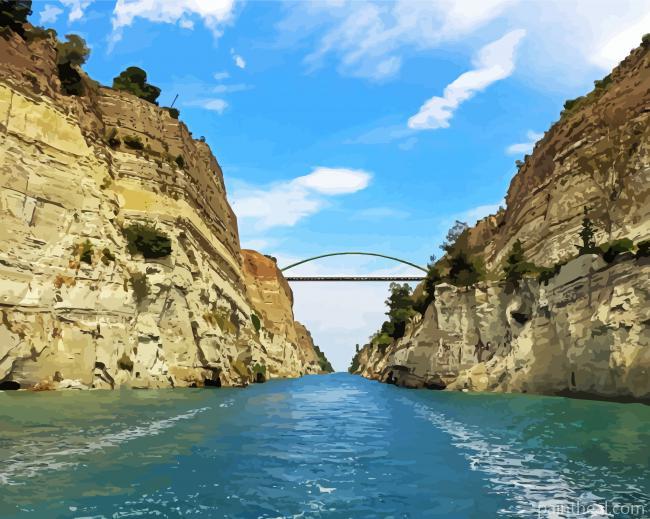 Corinth Canal At Daytime Painting By Numbers Kits