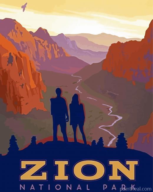 Zion National Park Angels Landing Poster Painting By Numbers Kits