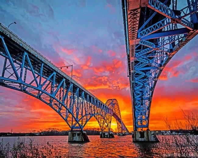 Grand Island Bridge Painting By Numbers Kits