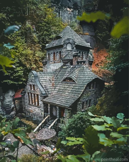 Dark Cottage in The Forest Painting By Numbers Kits
