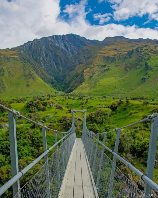 Hanging Bridge In Nature Painting By Numbers Kits