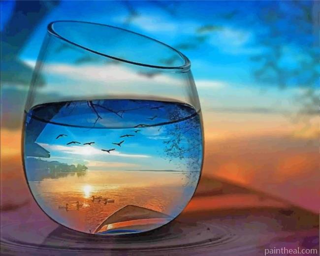 Artistic Cup Of Water Painting By Numbers Kits