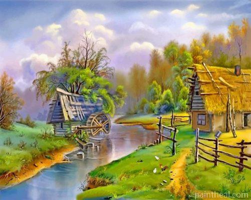 House By The Lake Painting By Numbers Kits