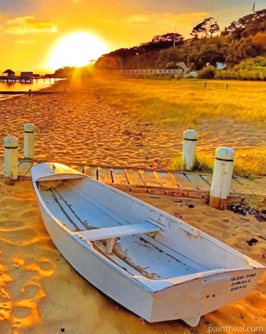 Boat On Sea Sand Painting By Numbers Kits