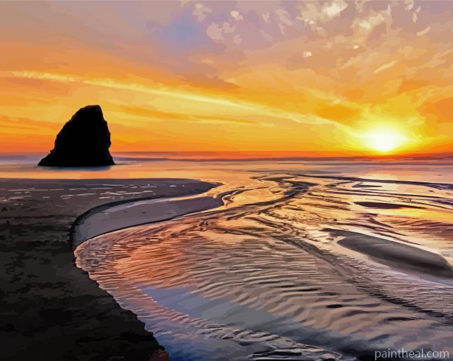 Sunset California Coastline Painting By Numbers Kits