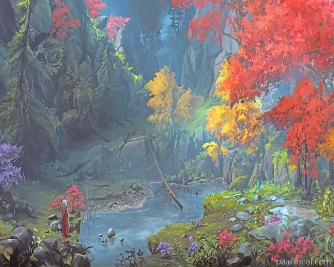 Colorful Forest Painting By Numbers Kits