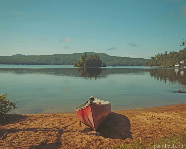 Canoe Lakeside Painting By Numbers Kits