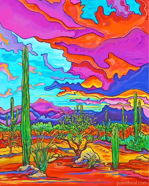 Colorful Desert Art Painting By Numbers Kits