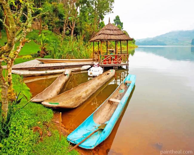 Uganda Africa Lake Painting By Numbers Kits