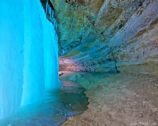 Inside The Frozen Minnehaha Falls Painting By Numbers Kits