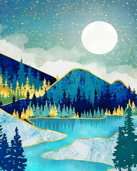 Illustration Landscape Painting By Numbers Kits