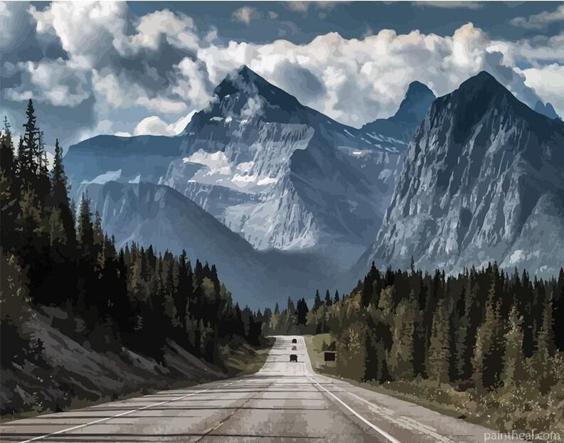 Road To Great Mountains Painting By Numbers Kits