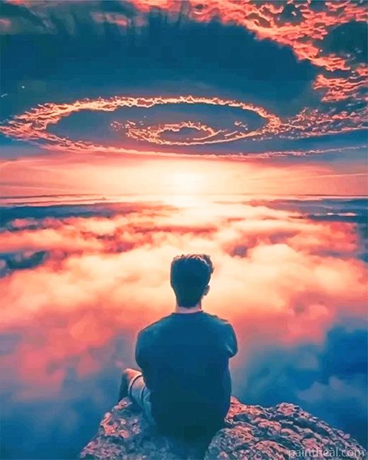 Man Watching The Clouds Painting By Numbers Kits