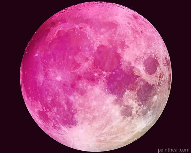 Pink Moon Painting By Numbers Kits