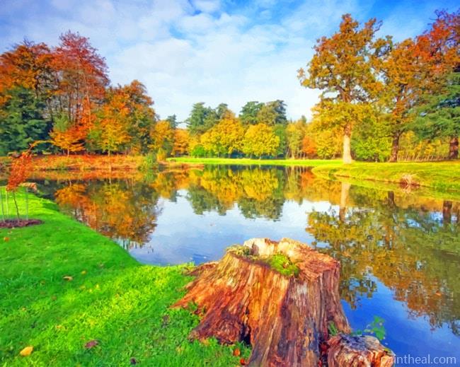 Autumn Lake Park Painting By Numbers Kits
